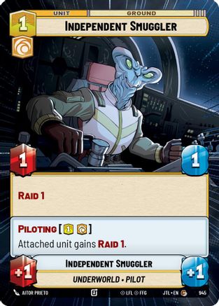 Independent Smuggler (Hyperspace Foil) (945) [Jump to Lightspeed] Foil Star Wars: Unlimited Single Disney