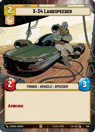 X-34 Landspeeder (Hyperspace Foil) (948) [Jump to Lightspeed] Foil Star Wars: Unlimited Single Disney