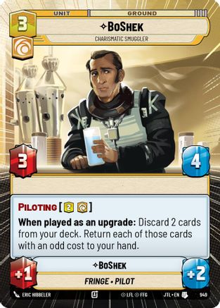 BoShek - Charismatic Smuggler (Hyperspace Foil) (949) [Jump to Lightspeed] Foil Star Wars: Unlimited Single Disney