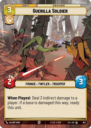 Guerilla Soldier (Hyperspace Foil) (952) [Jump to Lightspeed] Foil Star Wars: Unlimited Single Disney