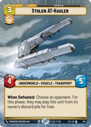 Stolen AT-Hauler (Hyperspace Foil) (955) [Jump to Lightspeed] Foil Star Wars: Unlimited Single Disney