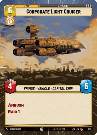 Corporate Light Cruiser (Hyperspace Foil) (959) [Jump to Lightspeed] Foil Star Wars: Unlimited Single Disney