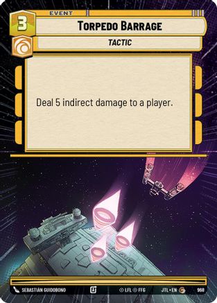 Torpedo Barrage (Hyperspace Foil) (968) [Jump to Lightspeed] Foil Star Wars: Unlimited Single Disney