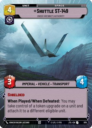 Shuttle ST-149 - Under Krennic's Authority (Hyperspace Foil) (976) [Jump to Lightspeed] Foil Star Wars: Unlimited Single Disney