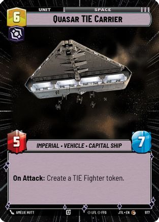 Quasar TIE Carrier (Hyperspace Foil) (977) [Jump to Lightspeed] Foil Star Wars: Unlimited Single Disney