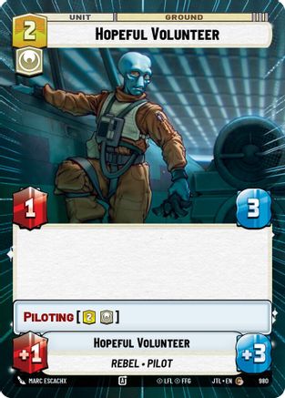 Hopeful Volunteer (Hyperspace Foil) (980) [Jump to Lightspeed] Foil Star Wars: Unlimited Single Disney