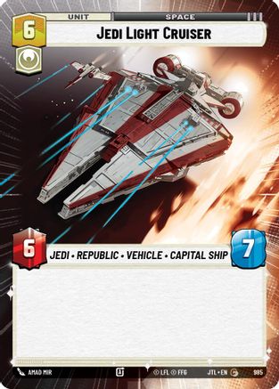 Jedi Light Cruiser (Hyperspace Foil) (985) [Jump to Lightspeed] Foil Star Wars: Unlimited Single Disney