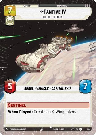 Tantive IV - Fleeing the Empire (Hyperspace Foil) (986) [Jump to Lightspeed] Foil Star Wars: Unlimited Single Disney