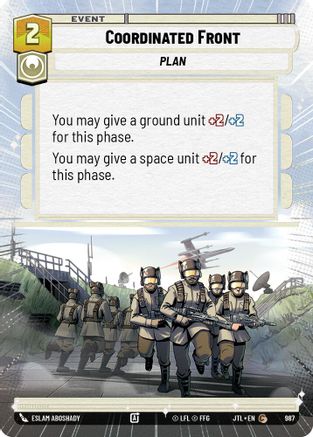 Coordinated Front (Hyperspace Foil) (987) [Jump to Lightspeed] Foil Star Wars: Unlimited Single Disney