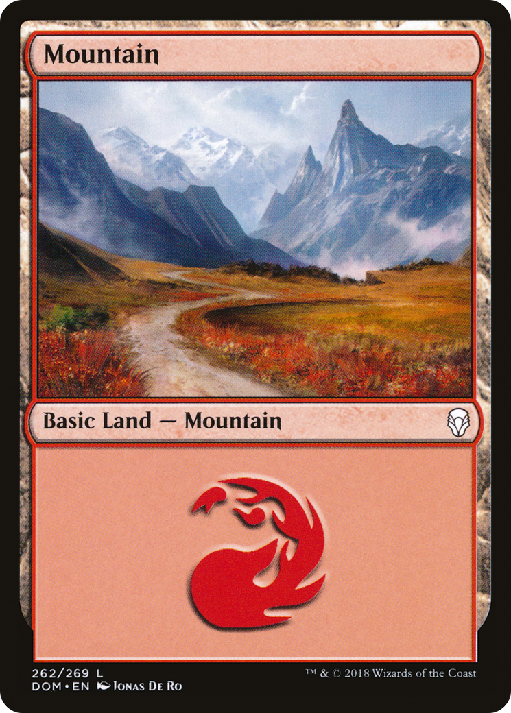 Mountain (DOM-262) [Dominaria] Foil MTG Single Wizards of the Coast