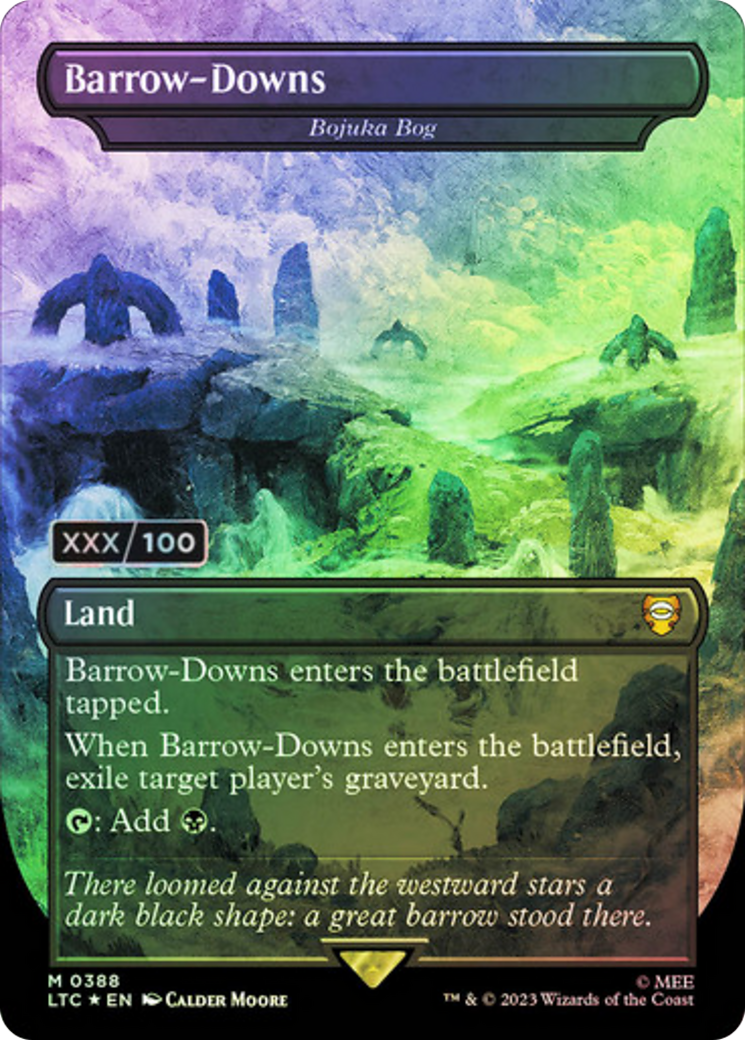 Barrow-Downs - Bojuka Bog (Serial Numbered) (LTC-388) [Tales of Middle-earth Commander] (Borderless) Foil MTG Single Wizards of the Coast