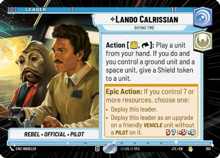 Lando Calrissian - Buying Time (Hyperspace) (265) [Jump to Lightspeed] Star Wars: Unlimited Single Disney