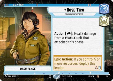 Rose Tico - Saving What We Love (Hyperspace) (266) [Jump to Lightspeed] Star Wars: Unlimited Single Disney