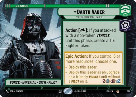 Darth Vader - Victor Squadron Leader (Hyperspace) (268) [Jump to Lightspeed] Star Wars: Unlimited Single Disney