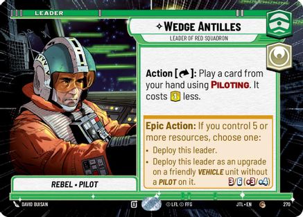 Wedge Antilles - Leader of Red Squadron (Hyperspace) (270) [Jump to Lightspeed] Star Wars: Unlimited Single Disney