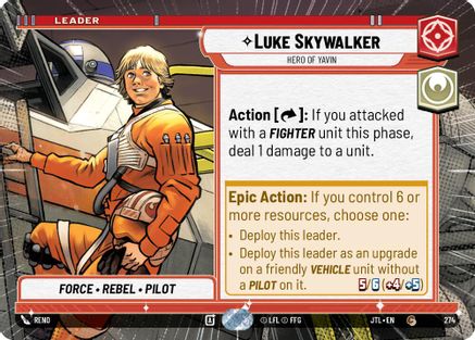 Luke Skywalker - Hero of Yavin (Hyperspace) (274) [Jump to Lightspeed] Star Wars: Unlimited Single Disney