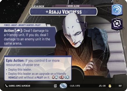 Asajj Ventress - I Work Alone (Showcase) (997) [Jump to Lightspeed] Foil Star Wars: Unlimited Single Disney