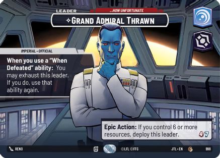 Grand Admiral Thrawn - ...How Unfortunate (Showcase) (998) [Jump to Lightspeed] Foil Star Wars: Unlimited Single Disney