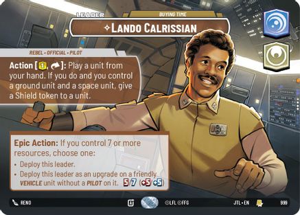 Lando Calrissian - Buying Time (Showcase) (999) [Jump to Lightspeed] Foil Star Wars: Unlimited Single Disney