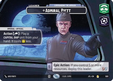 Admiral Piett - Commanding the Armada (Showcase) (1001) [Jump to Lightspeed] Foil Star Wars: Unlimited Single Disney