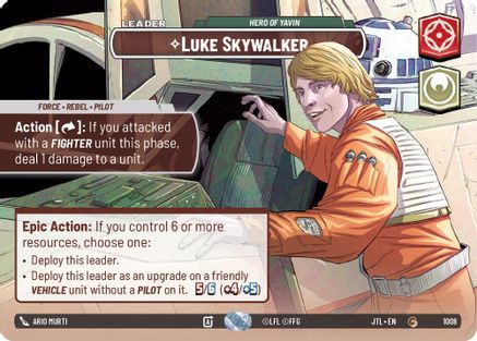 Luke Skywalker - Hero of Yavin (Showcase) (1008) [Jump to Lightspeed] Foil Star Wars: Unlimited Single Disney