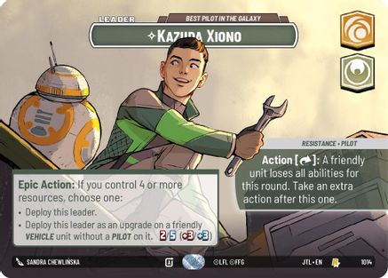 Kazuda Xiono - Best Pilot in the Galaxy (Showcase) (1014) [Jump to Lightspeed] Foil Star Wars: Unlimited Single Disney