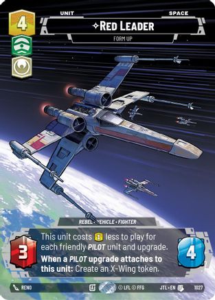Red Leader - Form Up (Prestige) (1027) [Jump to Lightspeed] Star Wars: Unlimited Single Disney