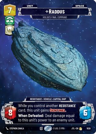 Raddus - Holdo's Final Command (Prestige) (1028) [Jump to Lightspeed] Star Wars: Unlimited Single Disney