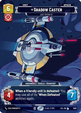 Shadow Caster - Just Business (Prestige) (1036) [Jump to Lightspeed] Star Wars: Unlimited Single Disney