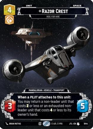 Razor Crest - Ride For Hire (Prestige) (1044) [Jump to Lightspeed] Star Wars: Unlimited Single Disney