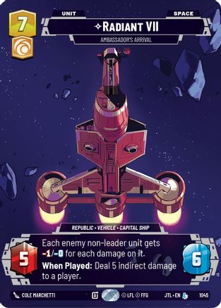 Radiant VII - Ambassadors' Arrival (Prestige) (1045) [Jump to Lightspeed] Star Wars: Unlimited Single Disney