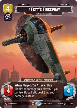 Fett's Firespray - Feared Silhouette (Prestige) (1046) [Jump to Lightspeed] Star Wars: Unlimited Single Disney