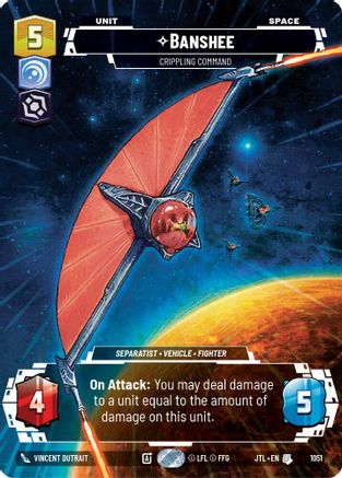 Banshee - Crippling Command (Prestige Foil) (1051) [Jump to Lightspeed] Foil Star Wars: Unlimited Single Disney