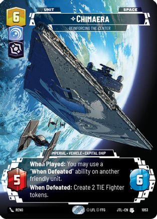 Chimaera - Reinforcing the Center (Prestige Foil) (1053) [Jump to Lightspeed] Foil Star Wars: Unlimited Single Disney