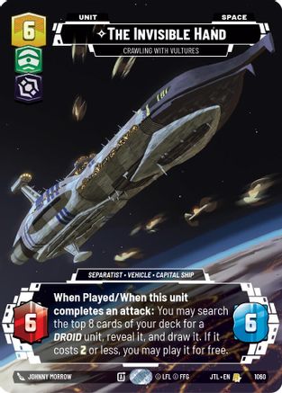The Invisible Hand - Crawling With Vultures (Prestige Foil) (1060) [Jump to Lightspeed] Foil Star Wars: Unlimited Single Disney