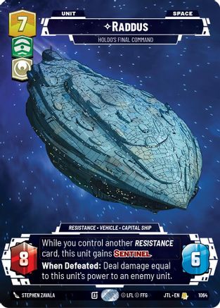 Raddus - Holdo's Final Command (Prestige Foil) (1064) [Jump to Lightspeed] Foil Star Wars: Unlimited Single Disney