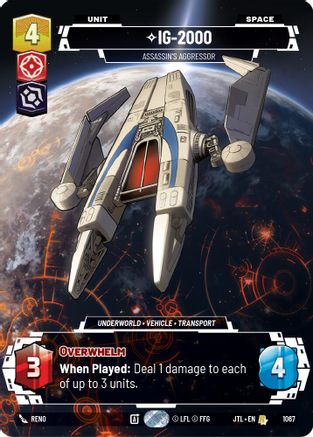 IG-2000 - Assassin's Aggressor (Prestige Foil) (1067) [Jump to Lightspeed] Foil Star Wars: Unlimited Single Disney