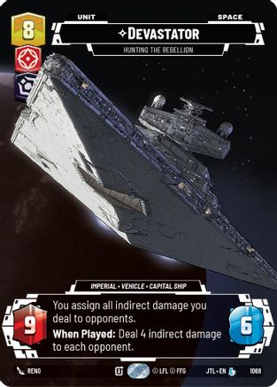 Devastator - Hunting the Rebellion (Prestige Foil) (1068) [Jump to Lightspeed] Foil Star Wars: Unlimited Single Disney