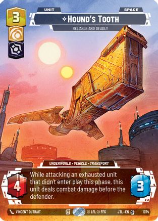 Hound's Tooth - Reliable and Deadly (Prestige Foil) (1074) [Jump to Lightspeed] Foil Star Wars: Unlimited Single Disney