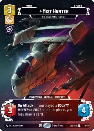 Mist Hunter - The Findsman's Pursuit (Prestige Foil) (1075) [Jump to Lightspeed] Foil Star Wars: Unlimited Single Disney