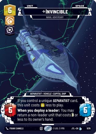 Invincible - Naval Adversary (Prestige Foil) (1076) [Jump to Lightspeed] Foil Star Wars: Unlimited Single Disney