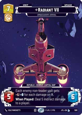 Radiant VII - Ambassadors' Arrival (Prestige Foil) (1081) [Jump to Lightspeed] Foil Star Wars: Unlimited Single Disney