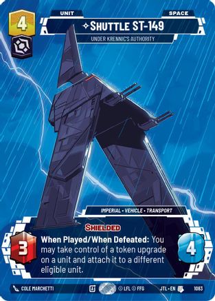 Shuttle ST-149 - Under Krennic's Authority (Prestige Foil) (1083) [Jump to Lightspeed] Foil Star Wars: Unlimited Single Disney