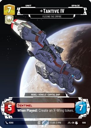 Tantive IV - Fleeing the Empire (Prestige Foil) (1086) [Jump to Lightspeed] Foil Star Wars: Unlimited Single Disney