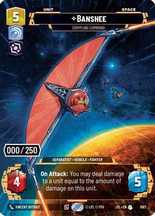 Banshee - Crippling Command (Serialized) (1087) [Jump to Lightspeed] Foil Star Wars: Unlimited Single Disney