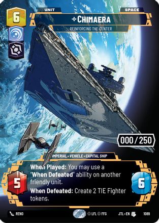 Chimaera - Reinforcing the Center (Serialized) (1089) [Jump to Lightspeed] Foil Star Wars: Unlimited Single Disney