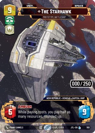 The Starhawk - Prototype Battleship (Serialized) (1101) [Jump to Lightspeed] Foil Star Wars: Unlimited Single Disney
