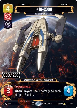 IG-2000 - Assassin's Aggressor (Serialized) (1103) [Jump to Lightspeed] Foil Star Wars: Unlimited Single Disney