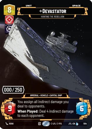 Devastator - Hunting the Rebellion (Serialized) (1104) [Jump to Lightspeed] Foil Star Wars: Unlimited Single Disney
