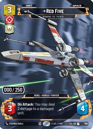 Red Five - Running the Trench (Serialized) (1106) [Jump to Lightspeed] Foil Star Wars: Unlimited Single Disney